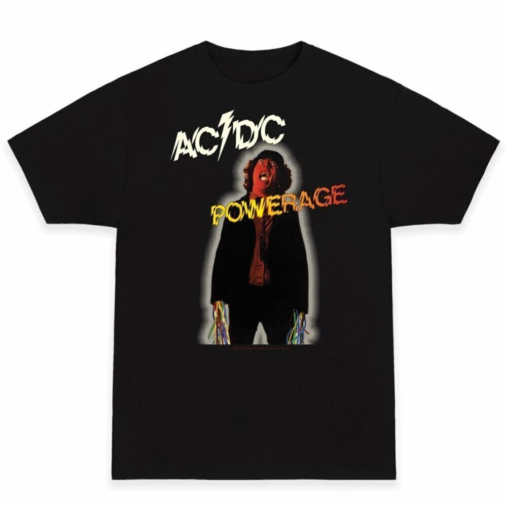 AC/DC Powerage Vintage T-Shirt  Retro Rock Band Tee  Classic Heavy Metal
